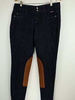 Kerrits Womens L Extended Knee Patch Bootcut Riding Equestrian Denim Breeches